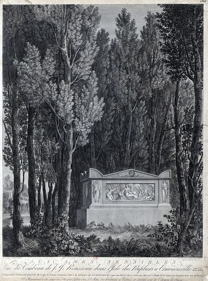 Tombeau de Rousseau  Ermenonville.Source gallica.bnf.fr  Bibliothque nationale de France 